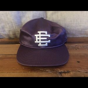 Eric Emanuel Satin Fitted Hat. Purple. Size 7 3/8.